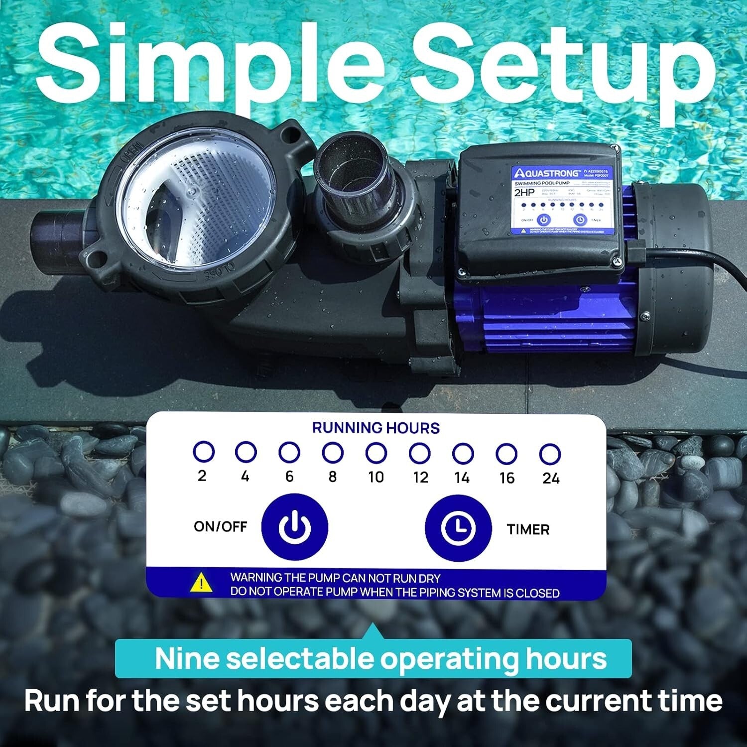 ETL Certified 2HP Pool Pump with Integrated Timer - For Every Pool System