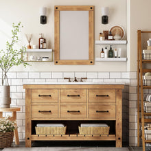 Load image into Gallery viewer, Gold and White Over Toilet Floating Shelves - 3-Piece Bathroom Organizer Set