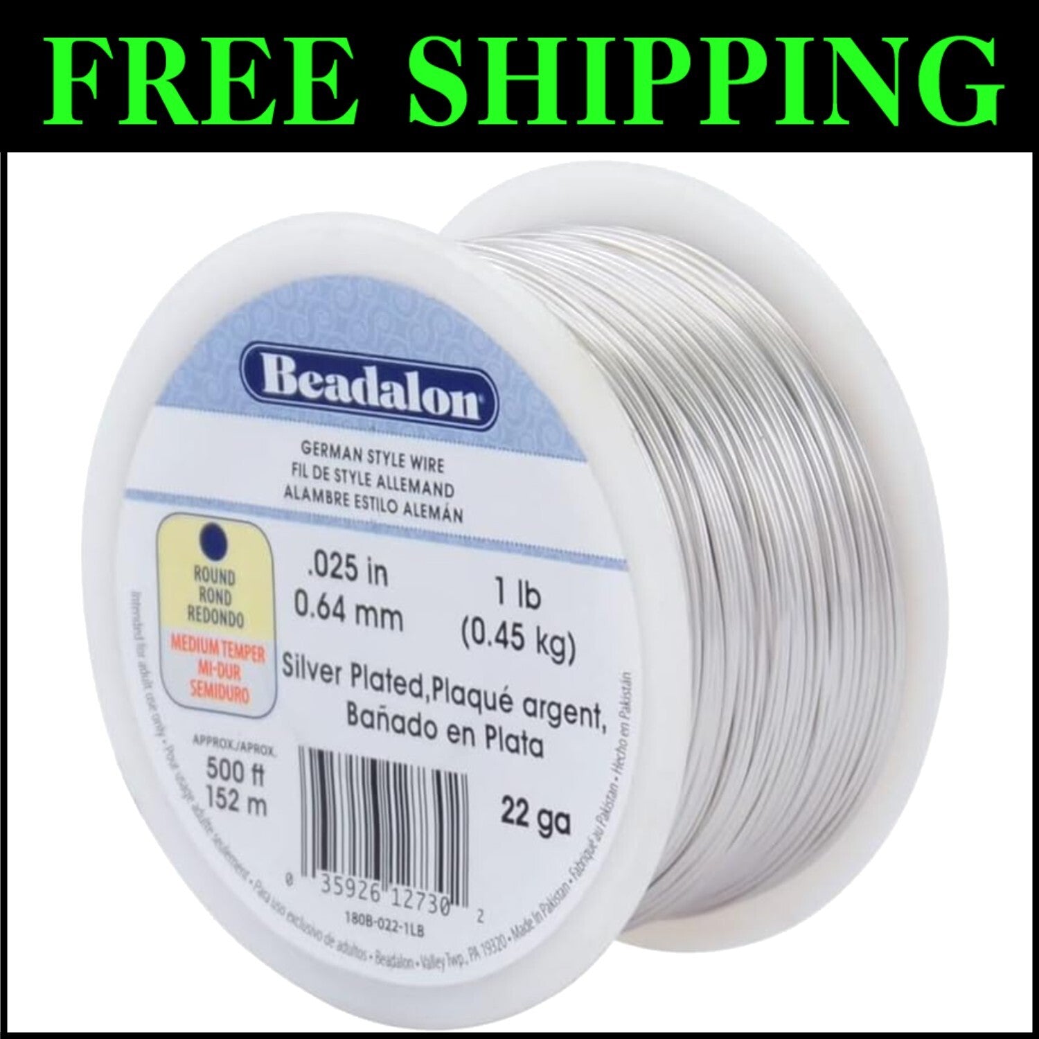Tarnish Resistant Silver Plated 22 Gauge Copper Wire for Jewelry Design - 500 ft
