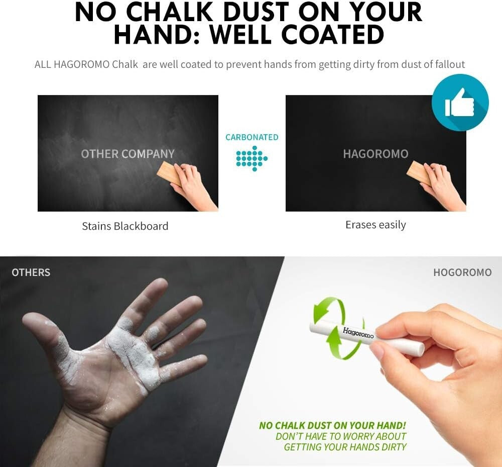 Vivid 72 Pcs Luminous Chalk - Dustless, Non-Toxic & Perfect for All Ages