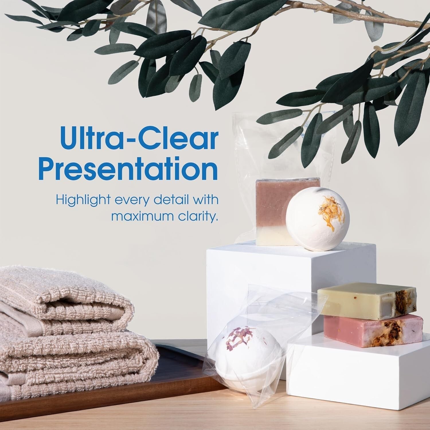 1000 Count 11"x14" Crystal Clear Self-Sealing Poly Bags with Reinforced Sides