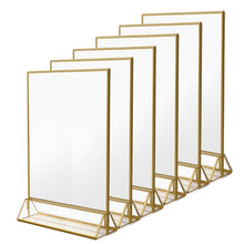 Load image into Gallery viewer, Double-Sided Acrylic Picture Frames with Gold Frames - Perfect for Menu Displays