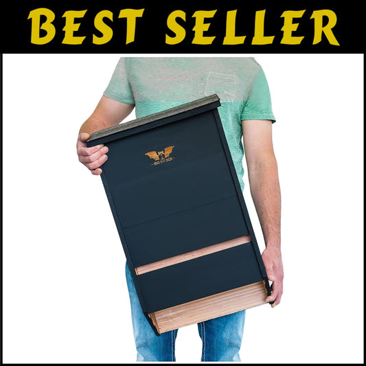 Weather-Resistant Black Bat Box - Easy Install 3 Chamber House for Outdoors