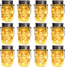 Load image into Gallery viewer, Eco-Friendly Solar-Powered Mason Jar Fairy Lights - 12 Waterproof Outdoor Decor