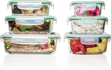 Load image into Gallery viewer, Premium Borosilicate Glass Storage Containers [6-Pack] - BPA, PVC, Lead-Free