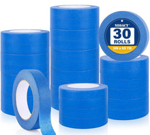 Load image into Gallery viewer, 30 Rolls of Blue Painters Tape 1" Wide - Residue-Free Precision for All Surfaces
