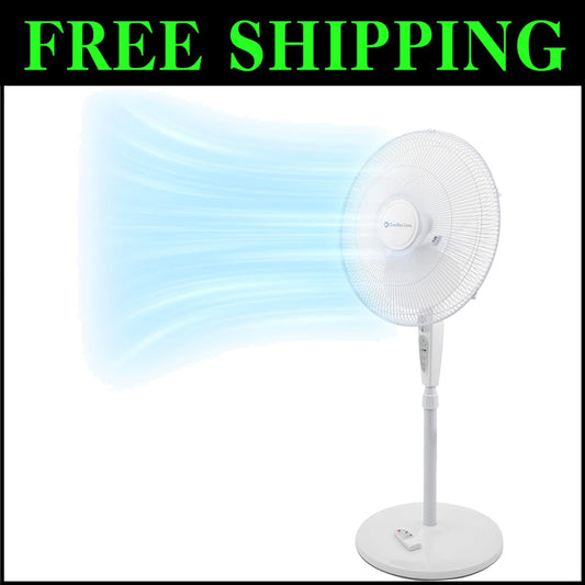 18" Oscillating Pedestal Fan with Remote & Adjustable Height for Optimal Comfort