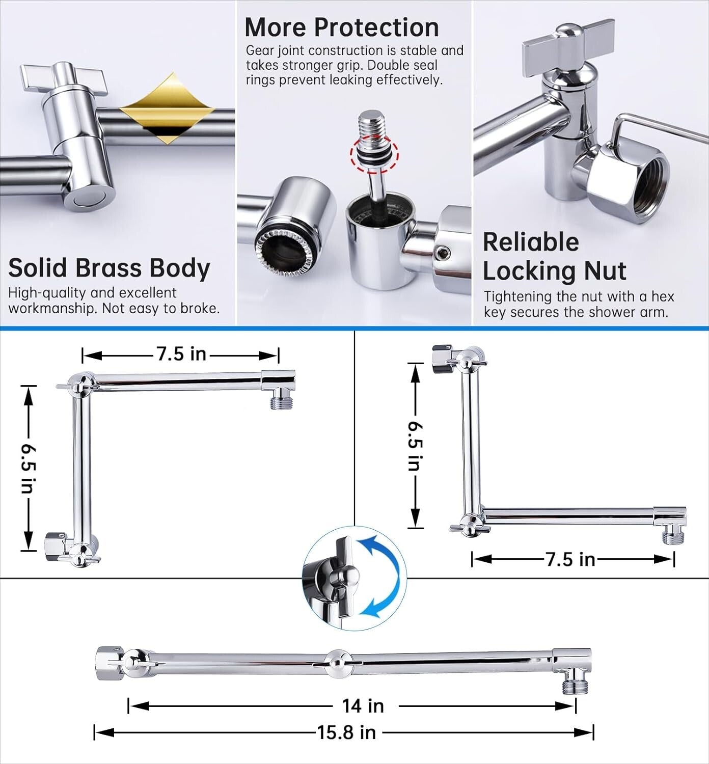 Luxury 14-Inch Rainfall Shower Head & Handheld Spray with 3 Settings Diverter