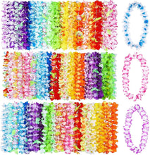 Load image into Gallery viewer, Vibrant Hawaiian Garland Necklaces - 144 Pieces for Luau and Tropical Parties