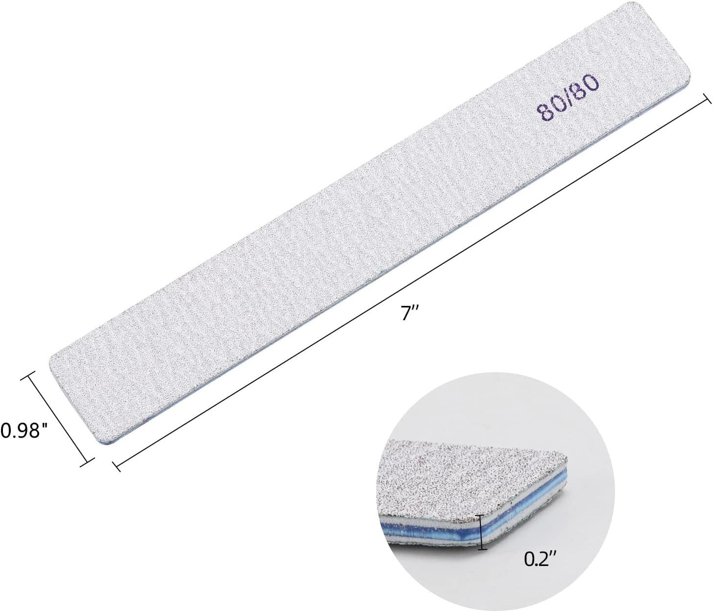 Professional Quality Emery Boards - 100 Coarse Nail Files for Salons & Home