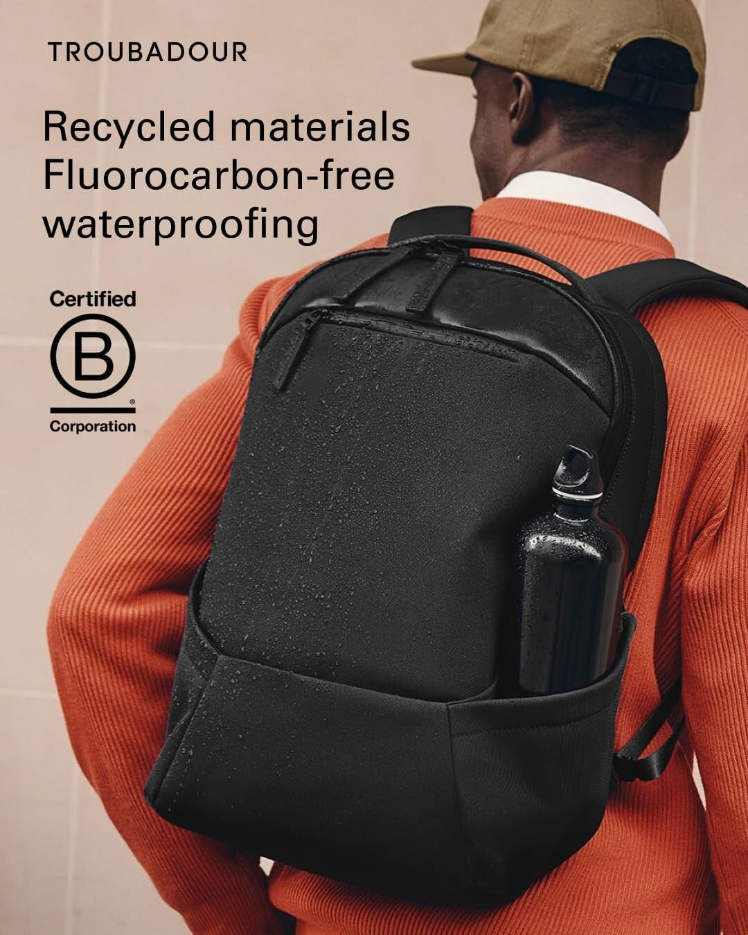 Eco-Friendly Waterproof Laptop Backpack with Luggage Sleeve - Fits 17" Laptops