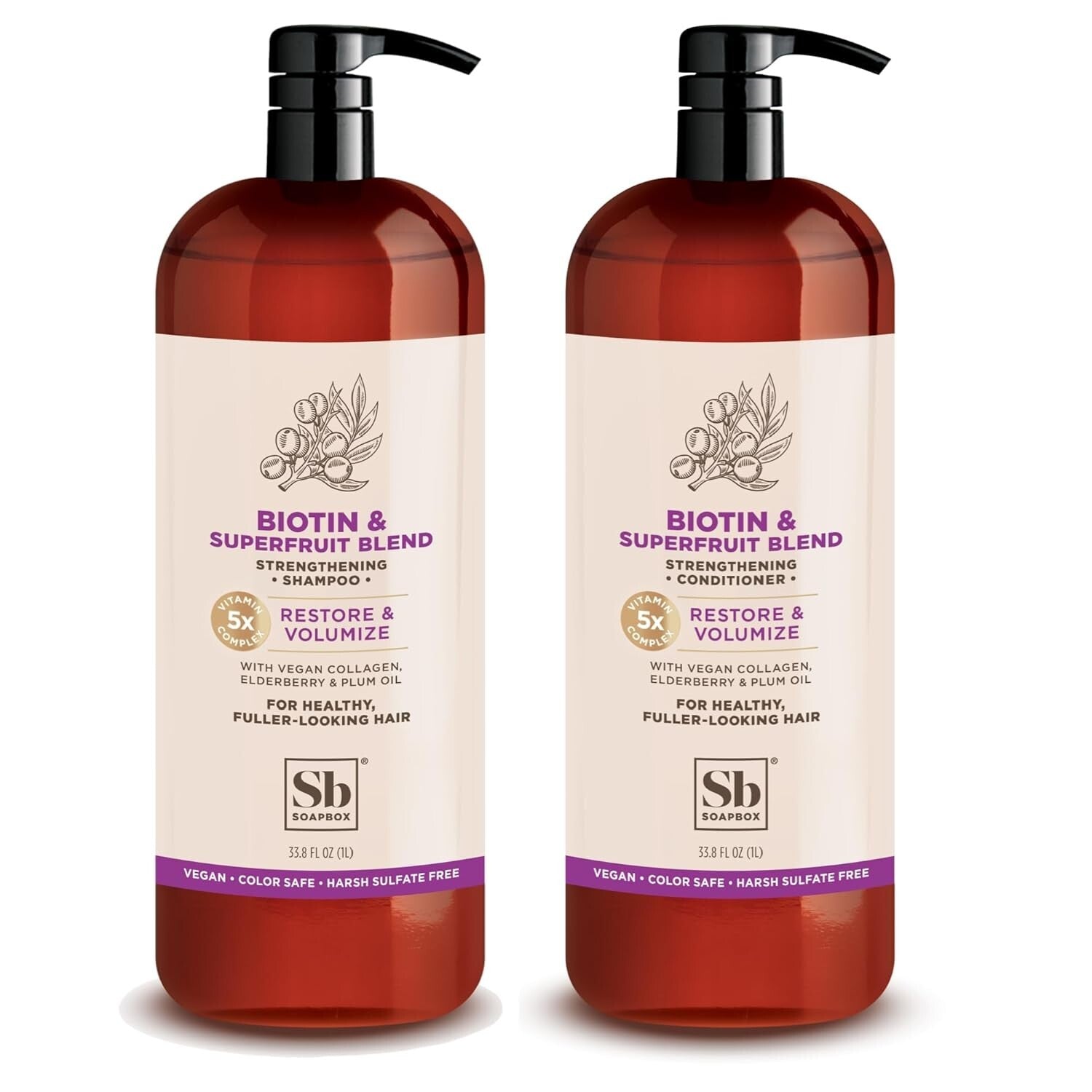 Revitalizing Superfruit Shampoo & Conditioner Set - Eco-Friendly & Nourishing