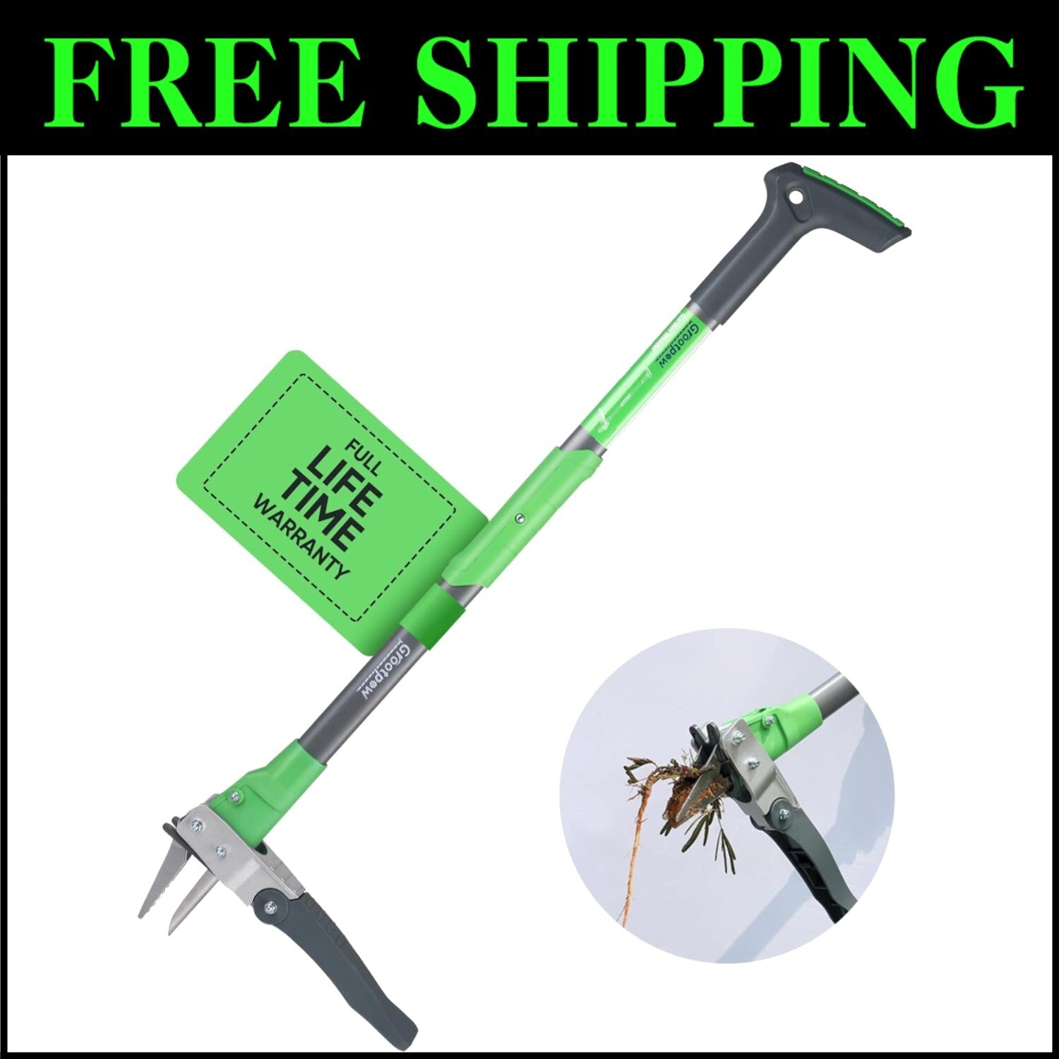40" Tri-Dragon Grip Weed Puller - Effortless Weed Removal Tool for Gardens