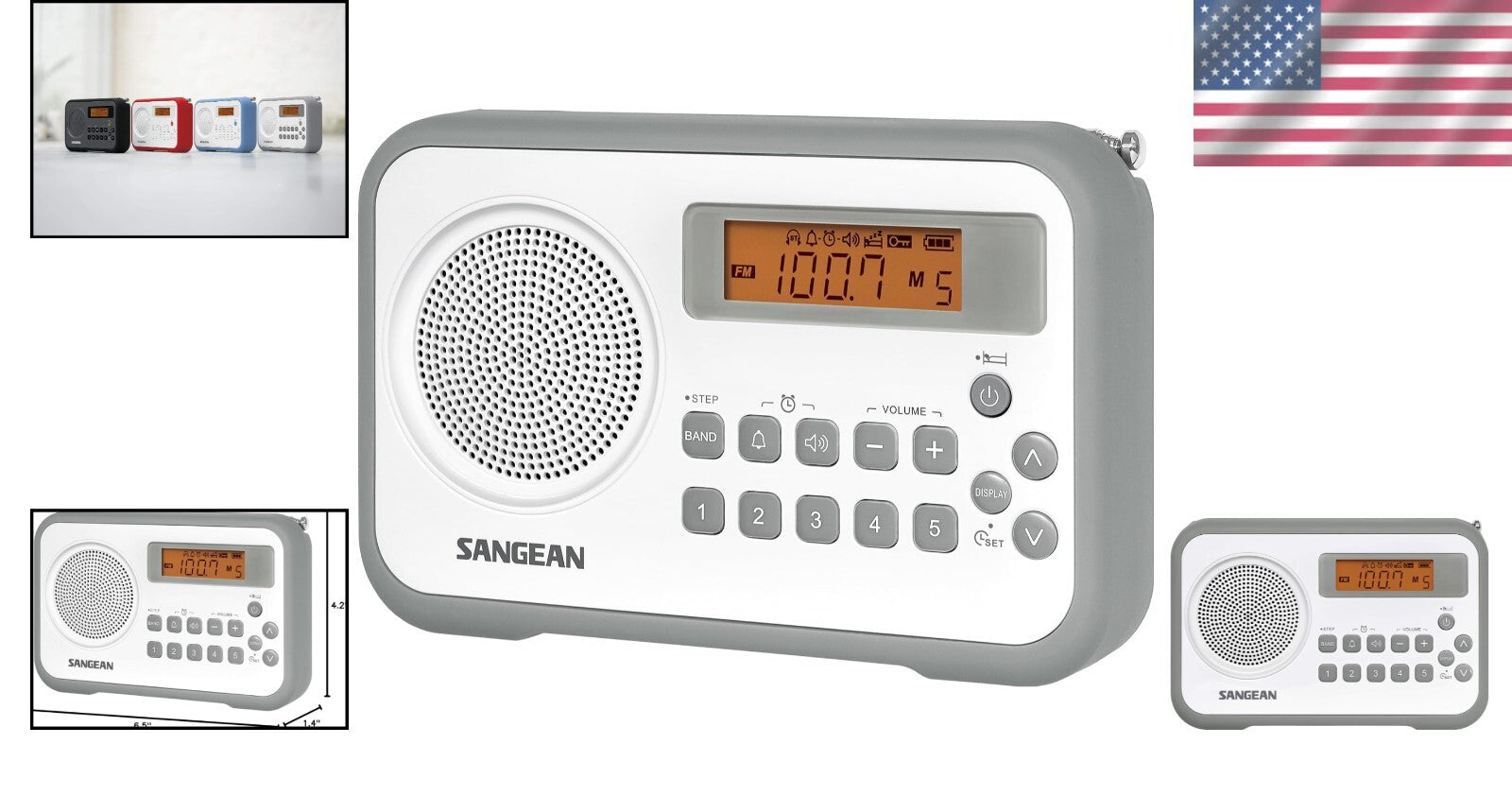 Compact PR-D18 Portable Radio with Alarm Clock - Perfect for Outdoor Adventures