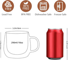 Load image into Gallery viewer, Lightweight &amp; Durable Double Wall Coffee Mugs - 10oz Borosilicate Glass (4-Pack)