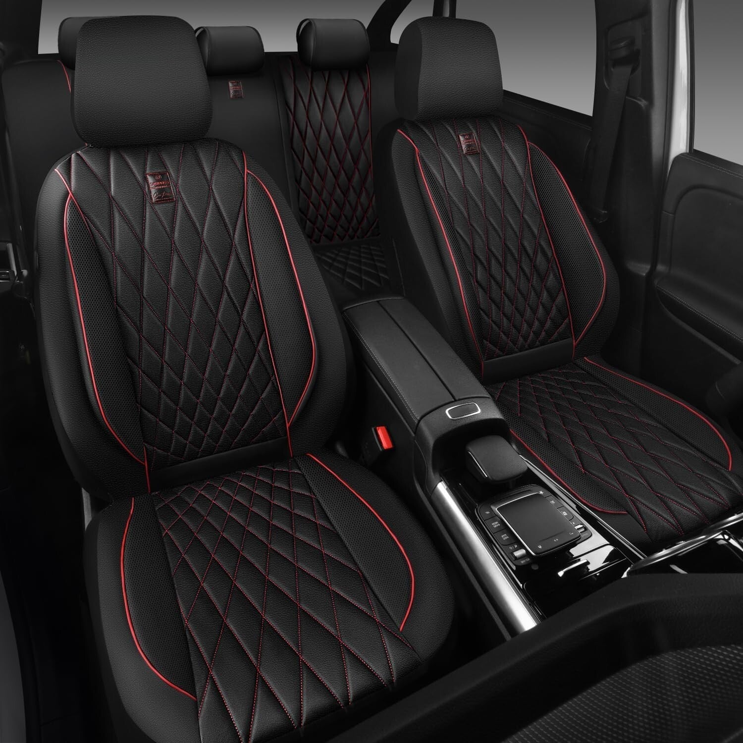 Diamond Stitched Luxury Seat Covers Set - Waterproof & Ergonomic for Comfort