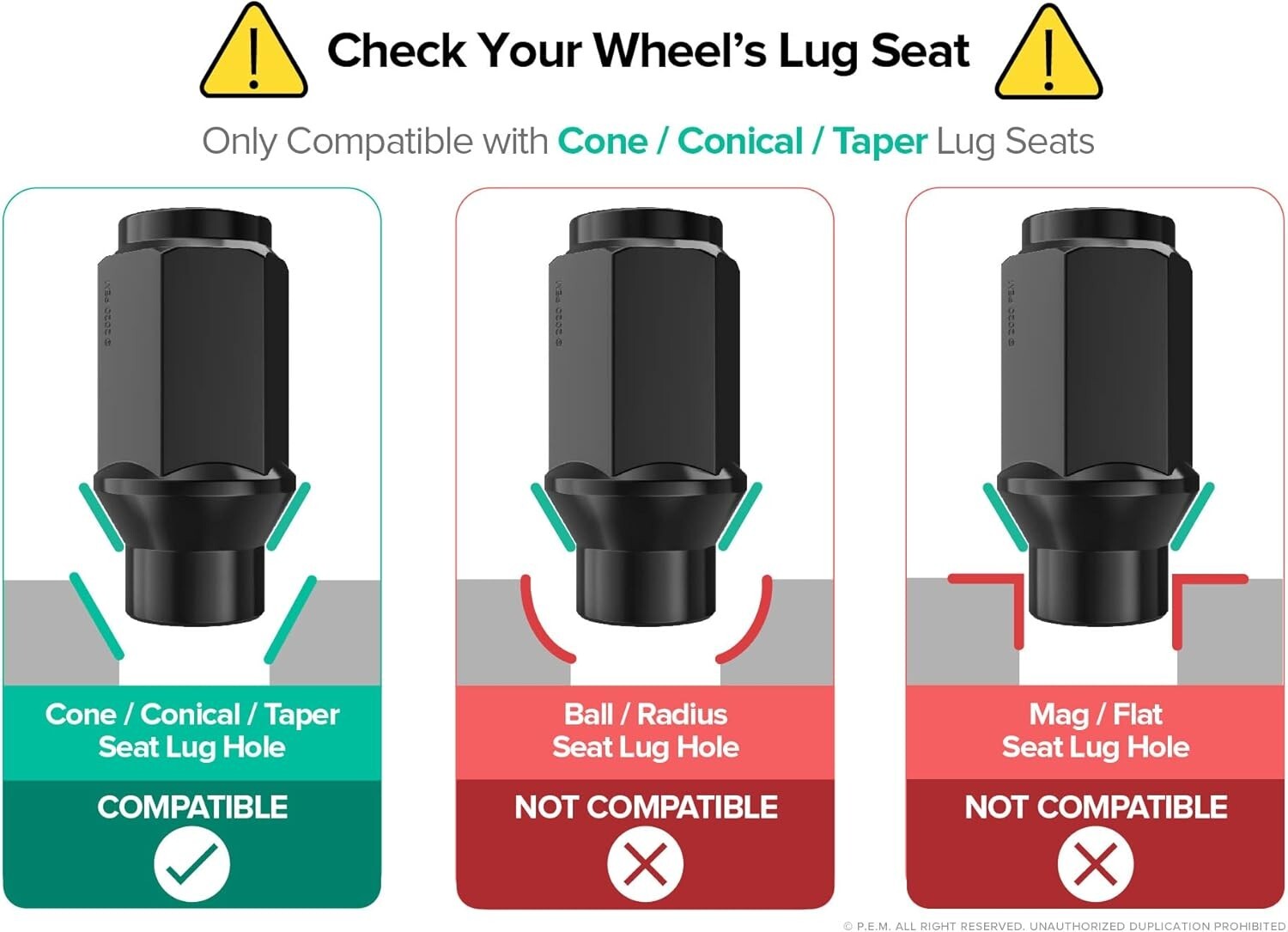 Corrosion-Resistant Cone Taper Lug Nut Set for Toyota, Lexus & More - 24 pcs