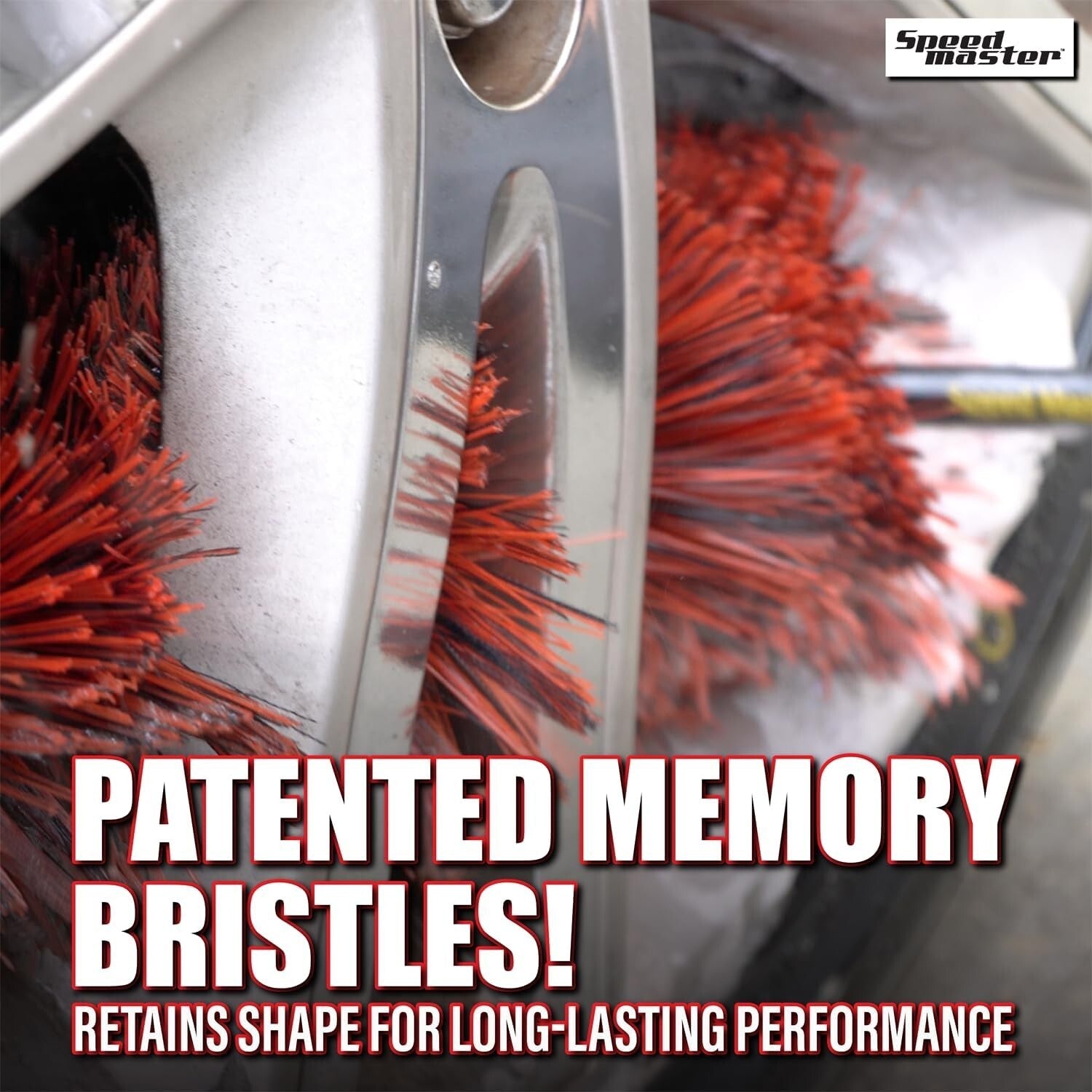 Wheel Brush Combo - 18" & 13" Memory Foam Bristles for Scratch-Free Cleaning