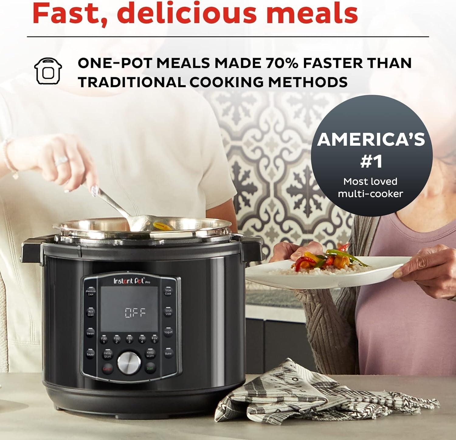 All-in-One 8 QT Programmable Cooker with Stainless Steel Pot & Recipe App