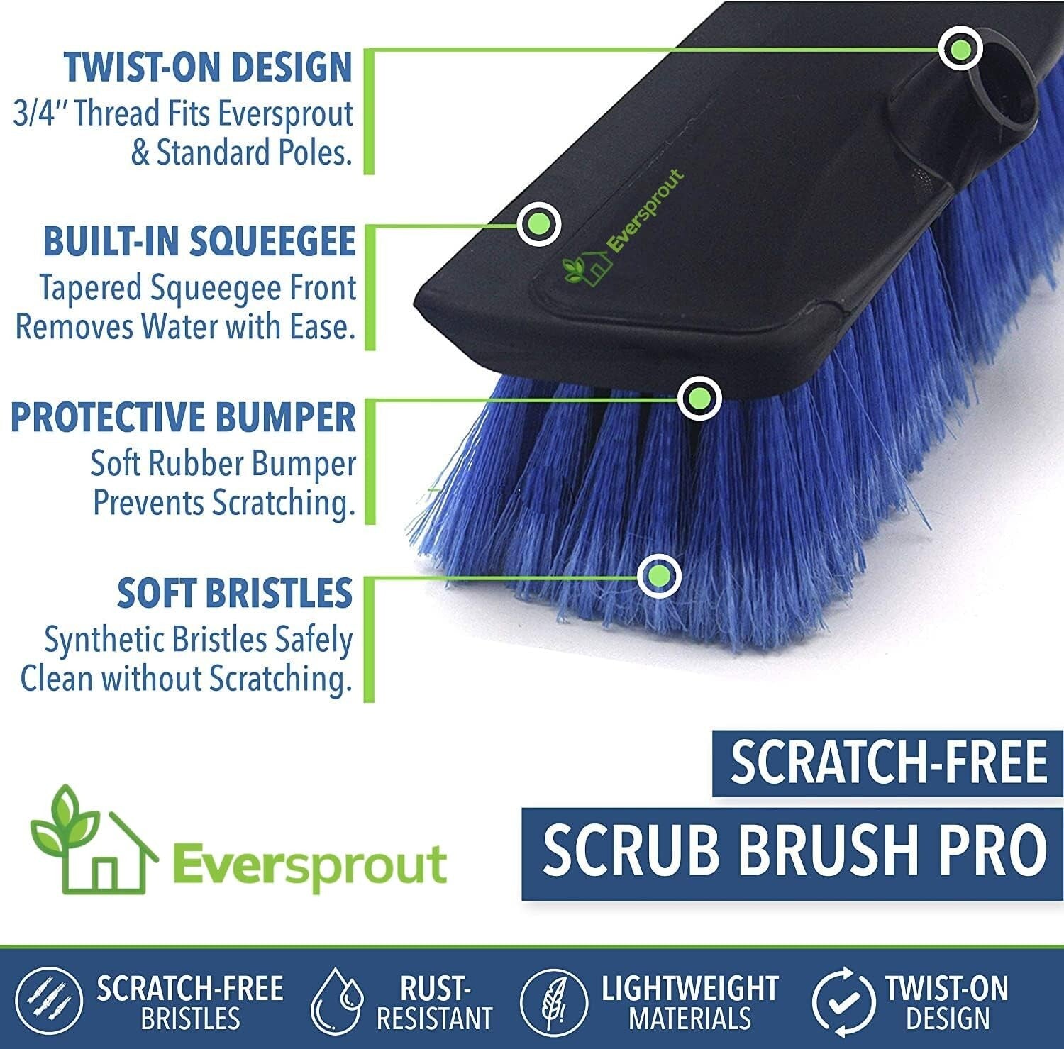 Versatile 5-to-3 Foot Scrub Brush with Non-Slip Grip - Perfect for All Surfaces
