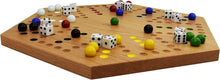 Load image into Gallery viewer, Solid Oak Double-Sided Marble Board Game - Hand-Painted 16" Elegant Design
