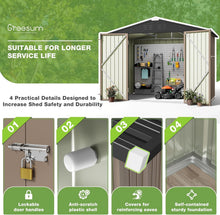 Load image into Gallery viewer, Elegant 8x6 ft Metal Outdoor Storage Shed - Waterproof &amp; Secure with Lock