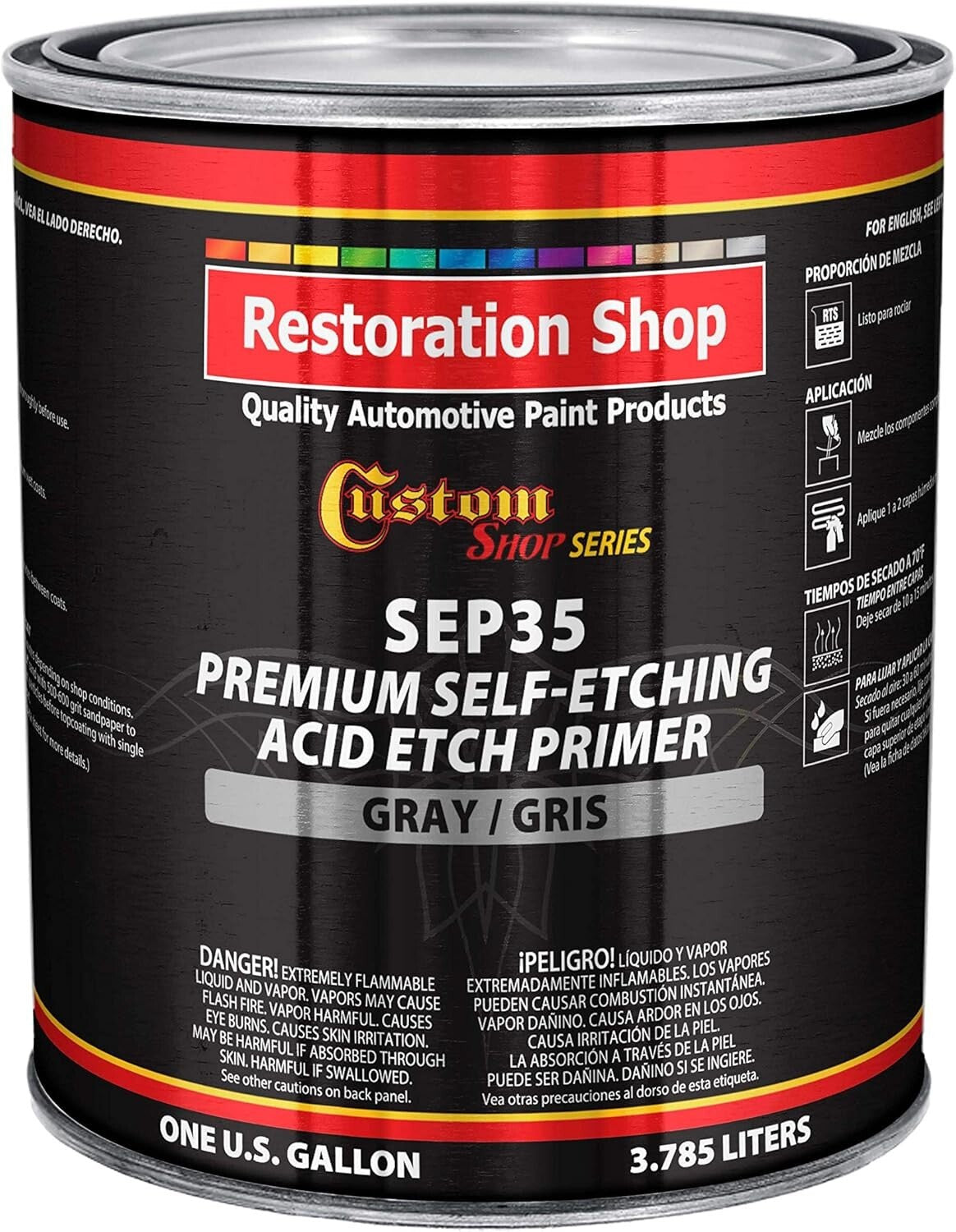 1 Gallon Gray Automotive Self-Etching Primer - Rust Resistant & Flexible Formula