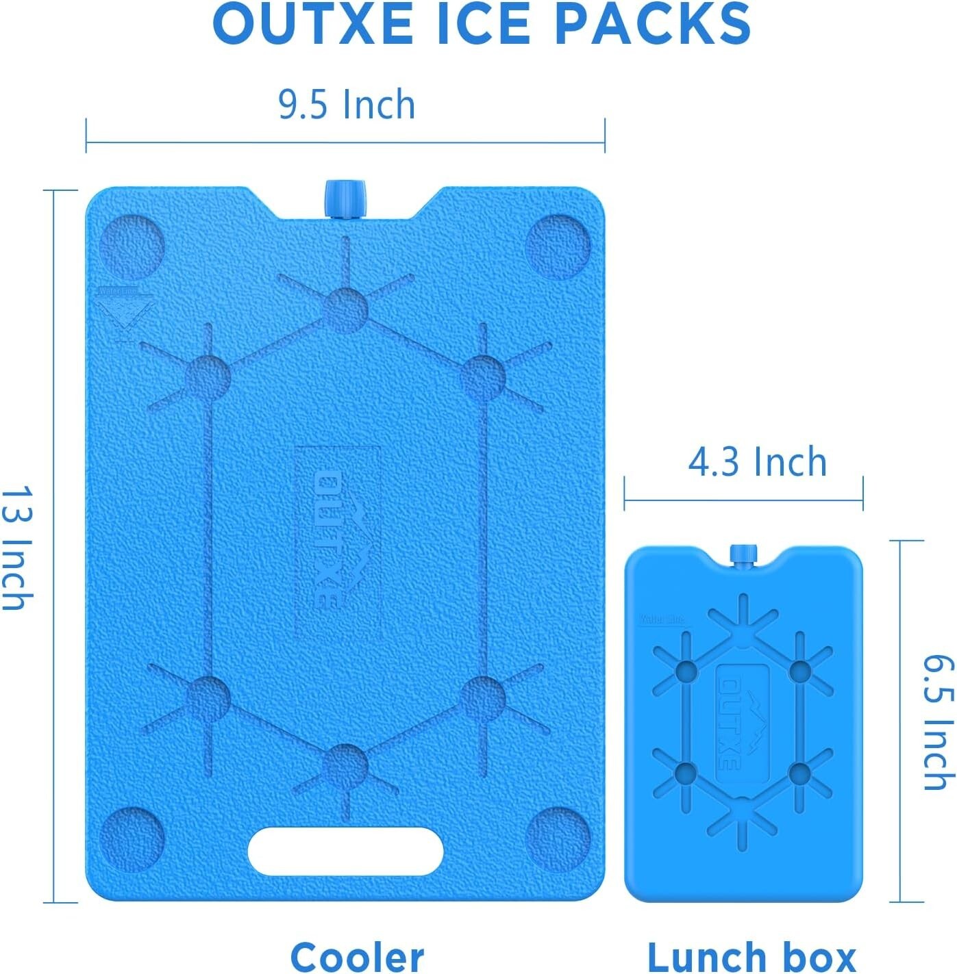 BPA-Free Ice Packs for Coolers - 18-Hour Cold Retention - 0.6 Inch Slim