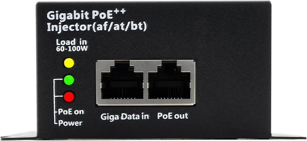 Efficient 90W PoE++ Injector Adapter - 10/100/1000Mbps High-Speed Connectivity
