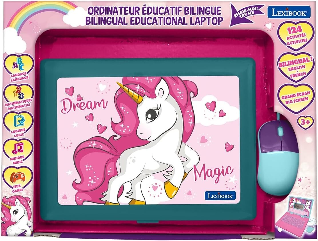 Engaging Unicorn Educational Laptop - Spanish & English with 124 Learning Games