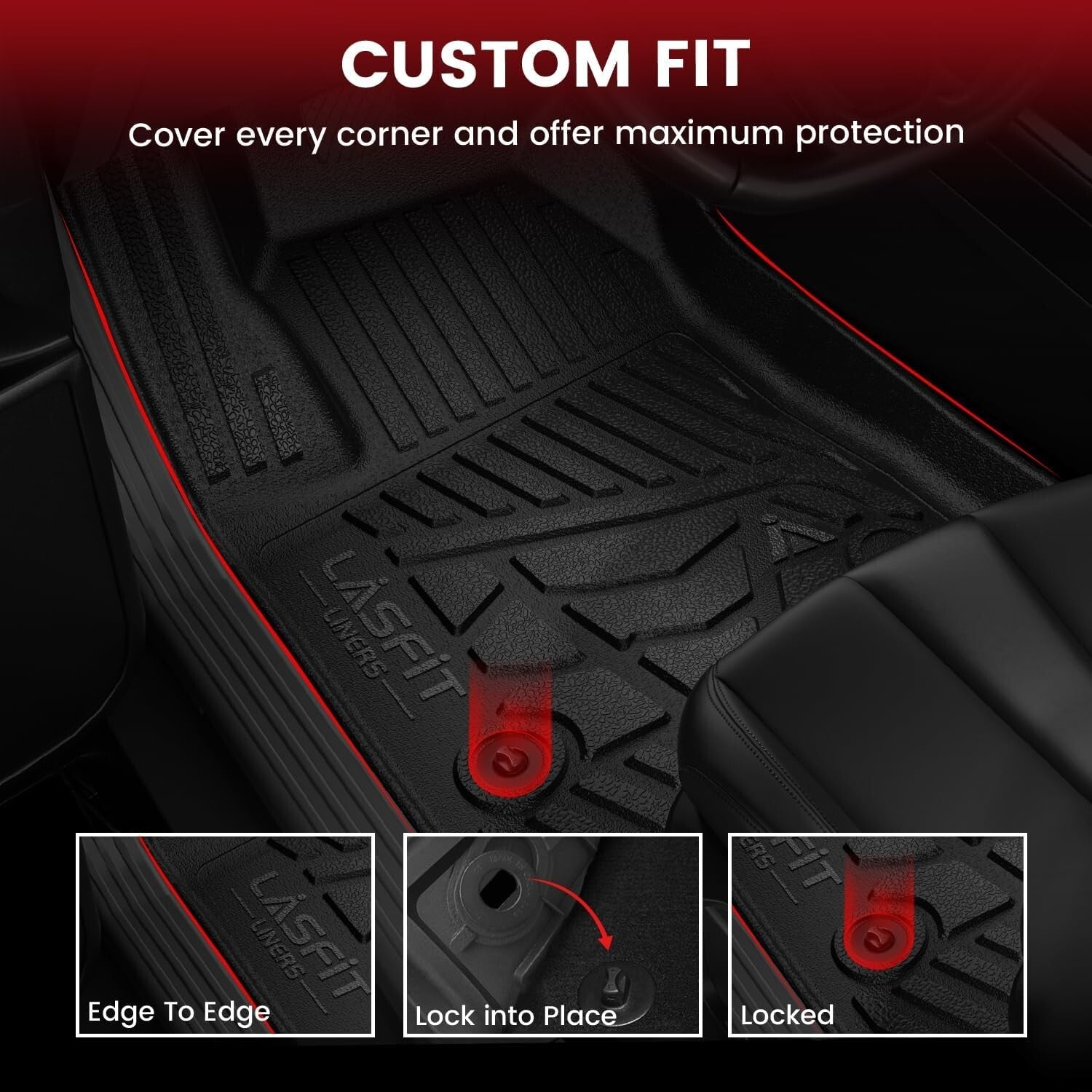 Durable TPE Floor Mats with Cargo Protection for Cadillac Escalade ESV 2021-2025