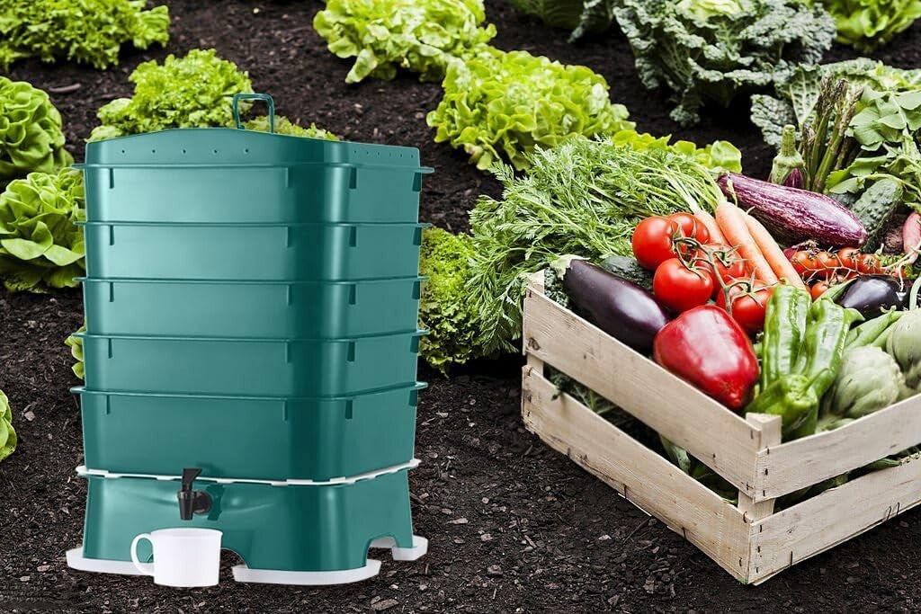 Efficient Worm Compost Bin with V-Board & M-Board - Perfect for Home Recycling