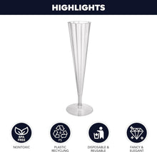 Load image into Gallery viewer, 100-Count Deluxe Clear Plastic Champagne Flutes - 5 oz Elegant Party Glasses