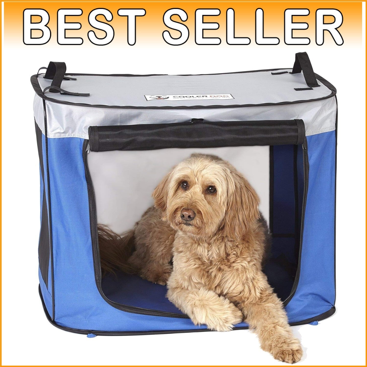 Medium Fabric Dog Shade with Ventilated Windows - Ideal for Outdoor Travel