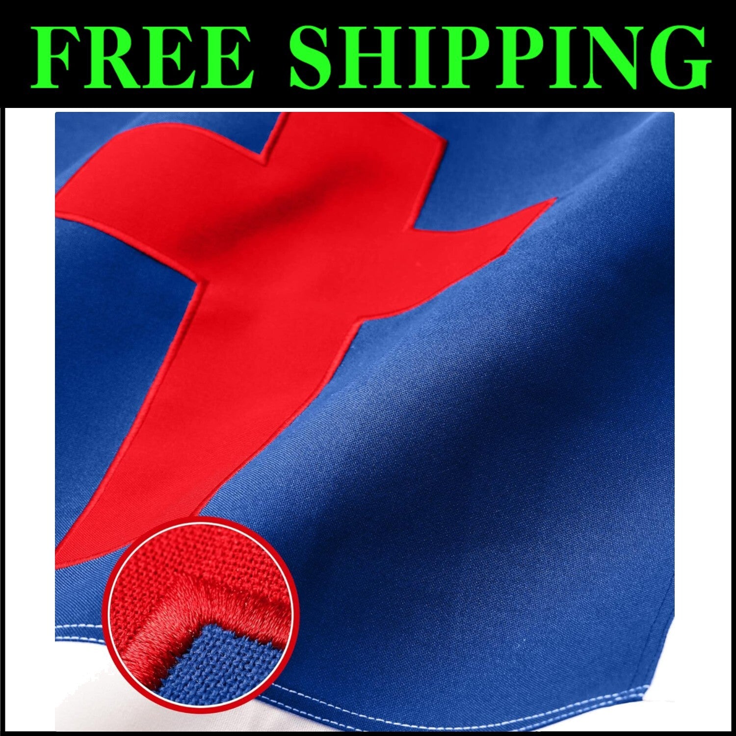 Embroidered 6x10 Ft Christian Flag | Tough Spun Polyester for Indoor/Outdoor Use