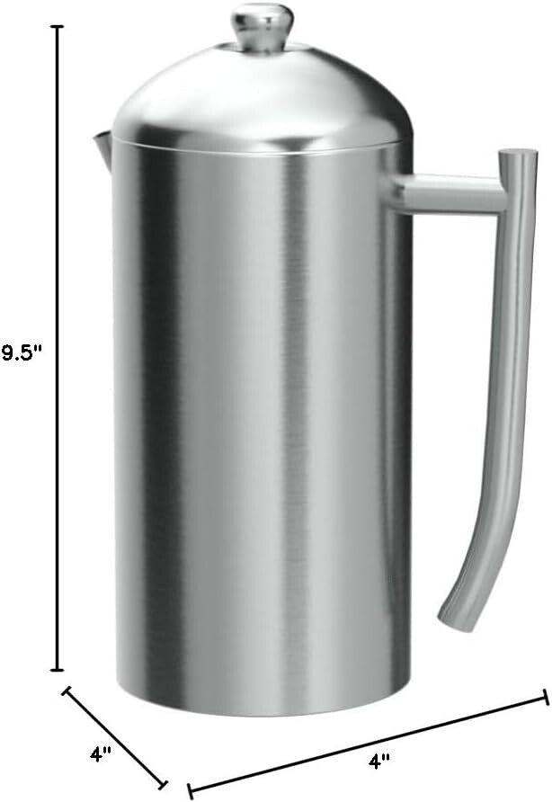 Elegant 36 oz French Press Coffee Maker with Zero Sediment Filtration System