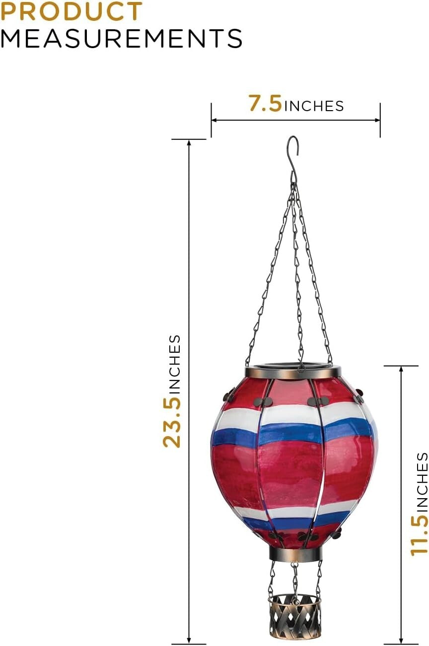 Eco-Friendly Solar-Powered Hot Air Balloon Lantern for Patios and Pathways