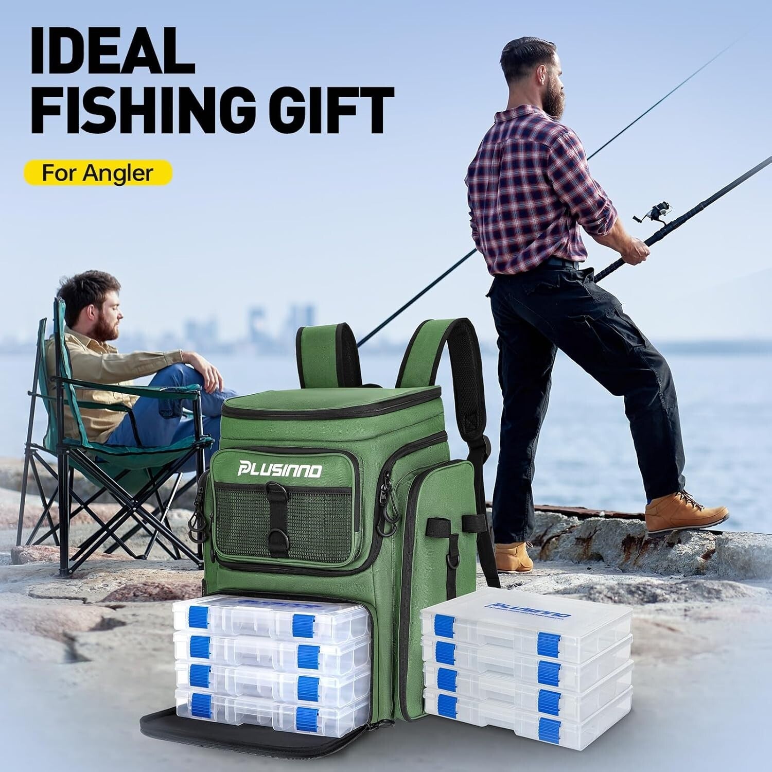 42L Large Capacity Fishing Tackle Backpack with Ergonomic Design and Rod Holders