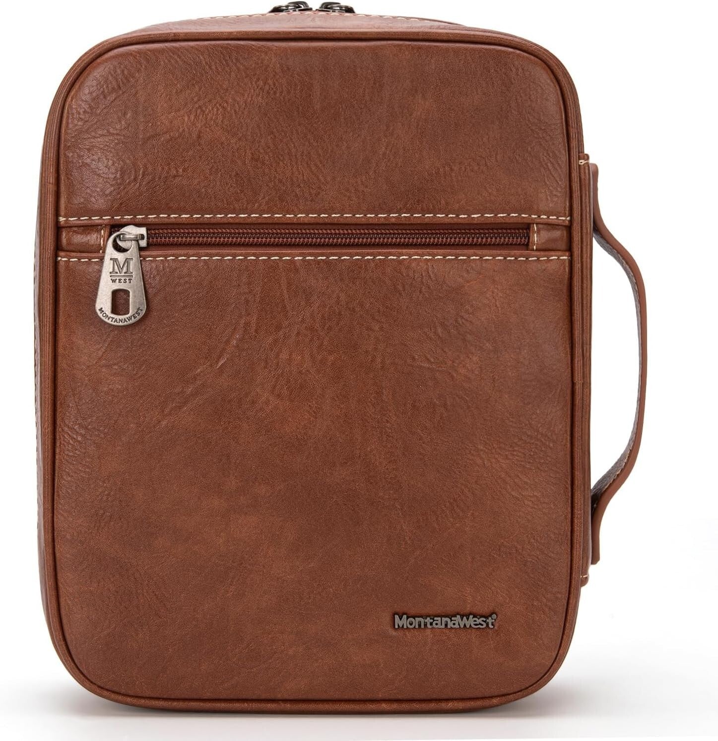 Stylish Floral Pattern Bible Cover - Vegan Leather with Secure Zipper Closure