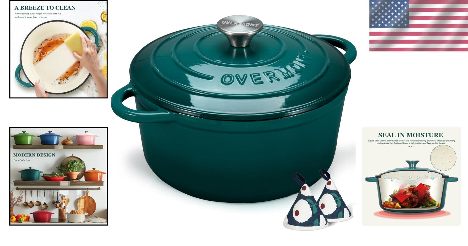 Exceptional Heat Mastery: 7QT Enameled Dutch Oven with Cookbook & Lid Included