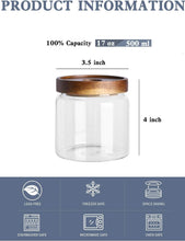 Load image into Gallery viewer, 17oz Borosilicate Glass Storage Jars with Bamboo Lids - Eco-Friendly Solution