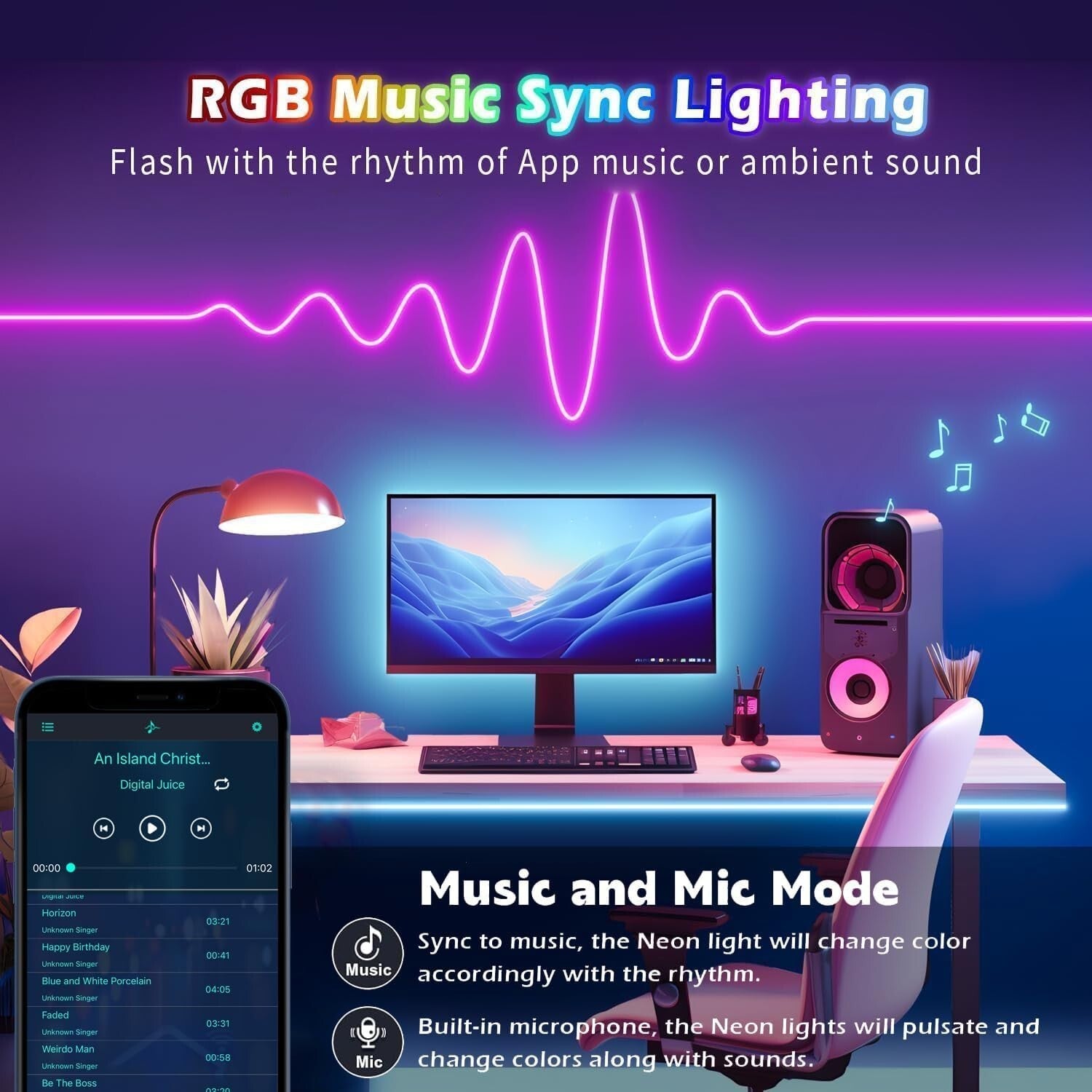 Flexible 30FT Neon LED Lights with App Control – Perfect for Indoors & Outdoors