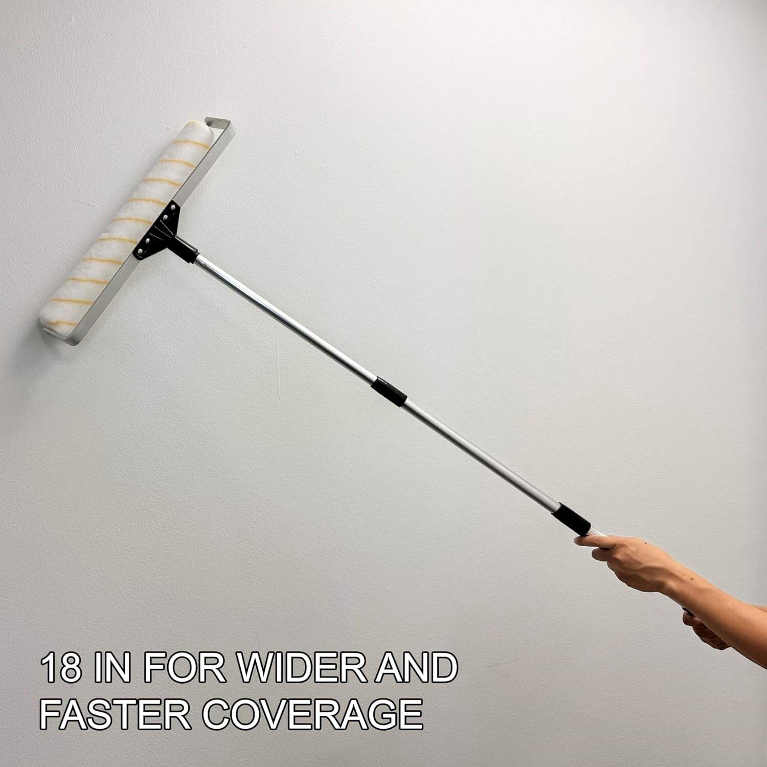 Wide Coverage 18 Inch Roller Kit Pro-Grade Essentials with Extension Pole
