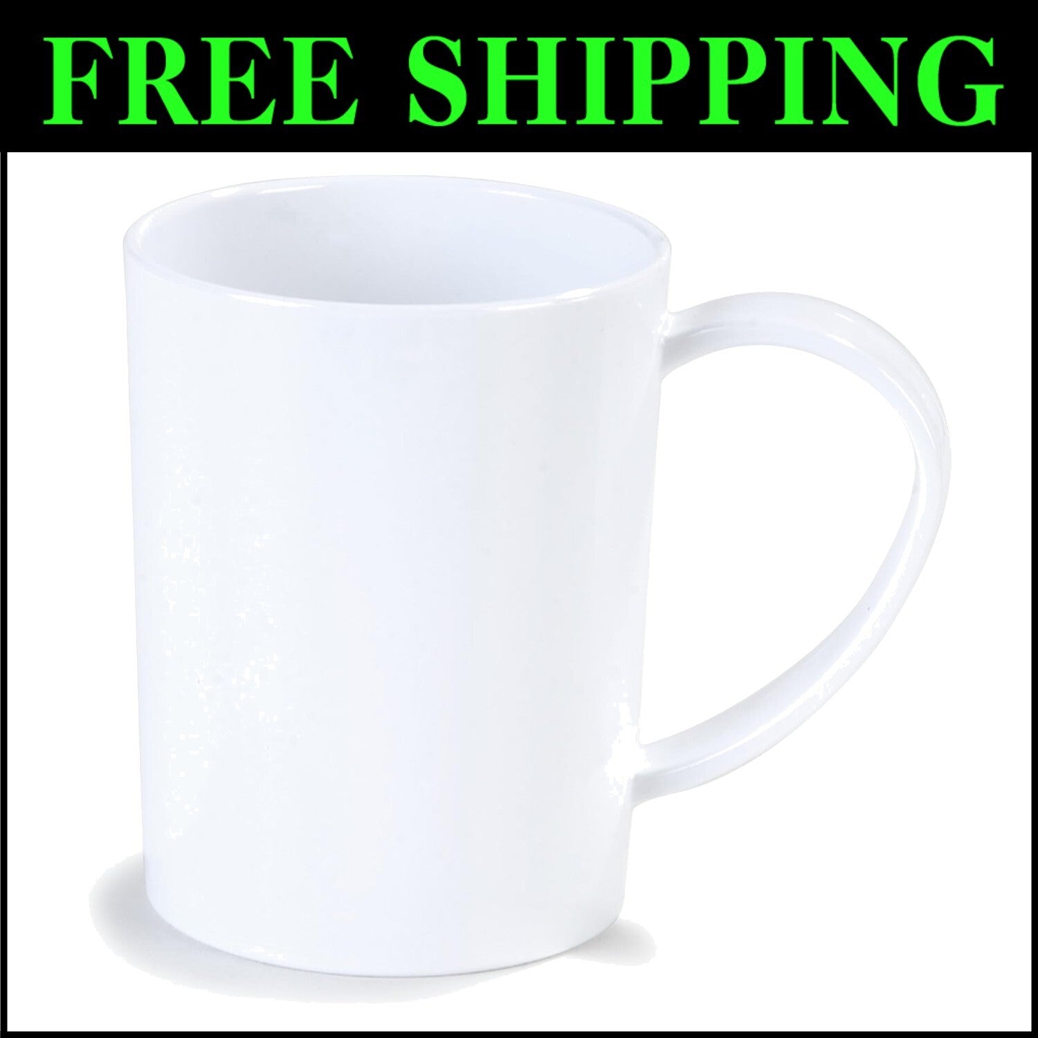Durable White Tritan Coffee Mug, 8 oz with Easy Grip Handle - Home Essential