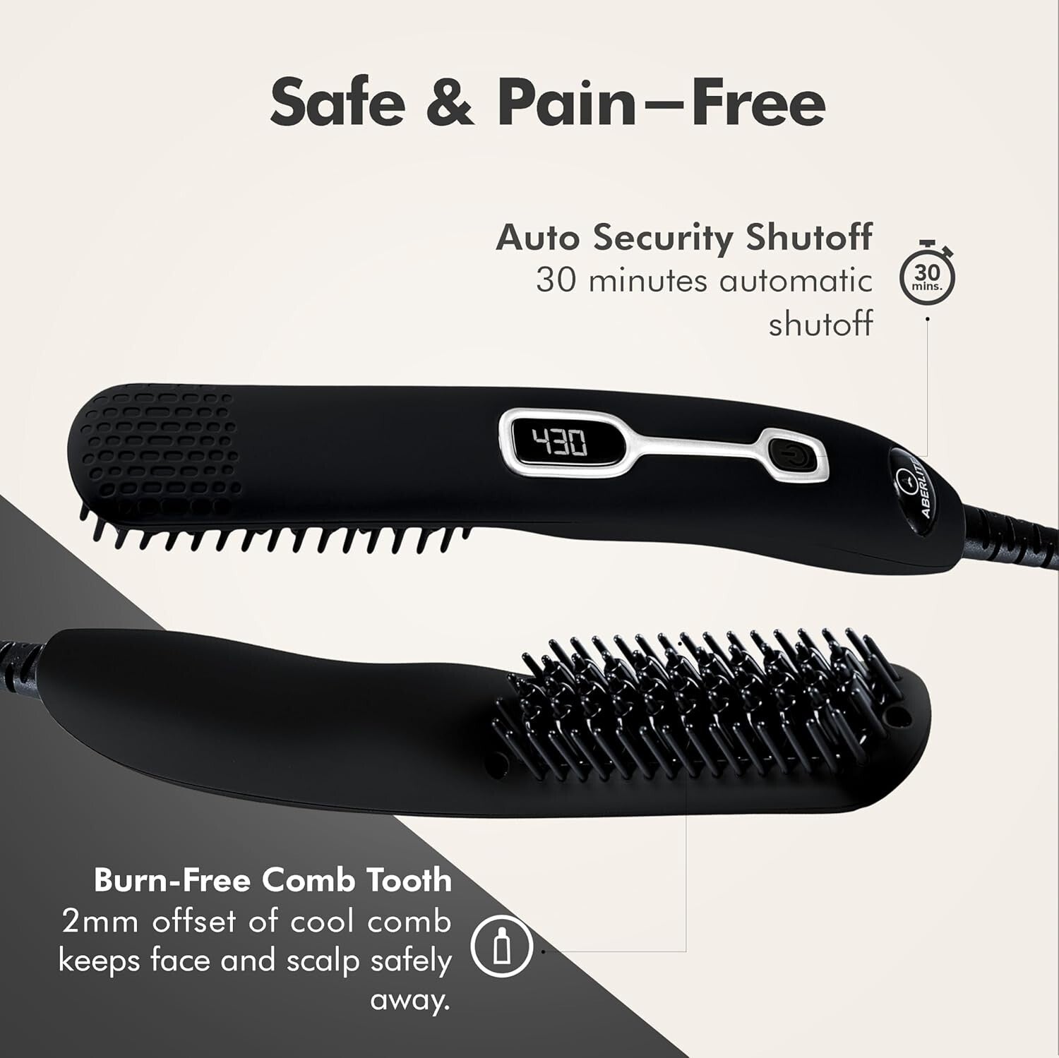 Heated Beard Straightening Brush - Perfect Grooming Tool for Men’s Beards