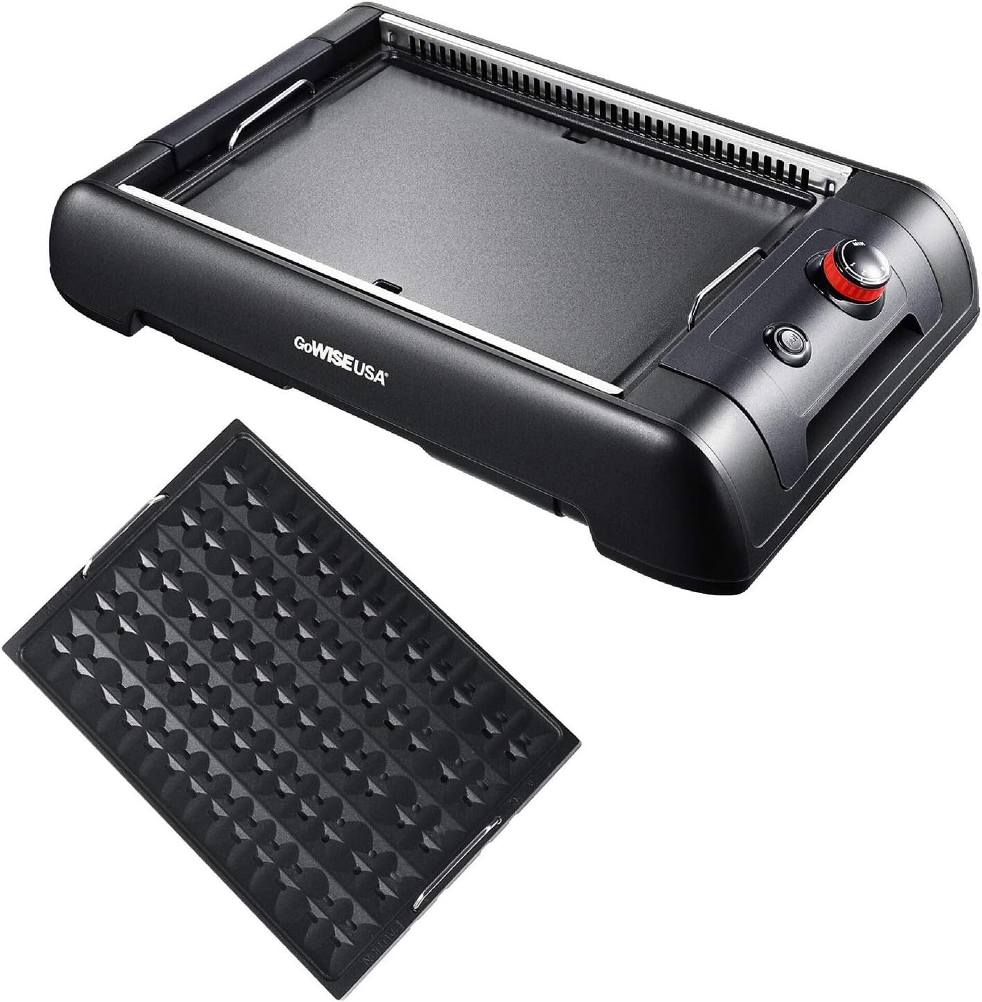 Versatile 2-in-1 Smokeless Grill and Griddle with Recipe Book & Non-Stick Plates