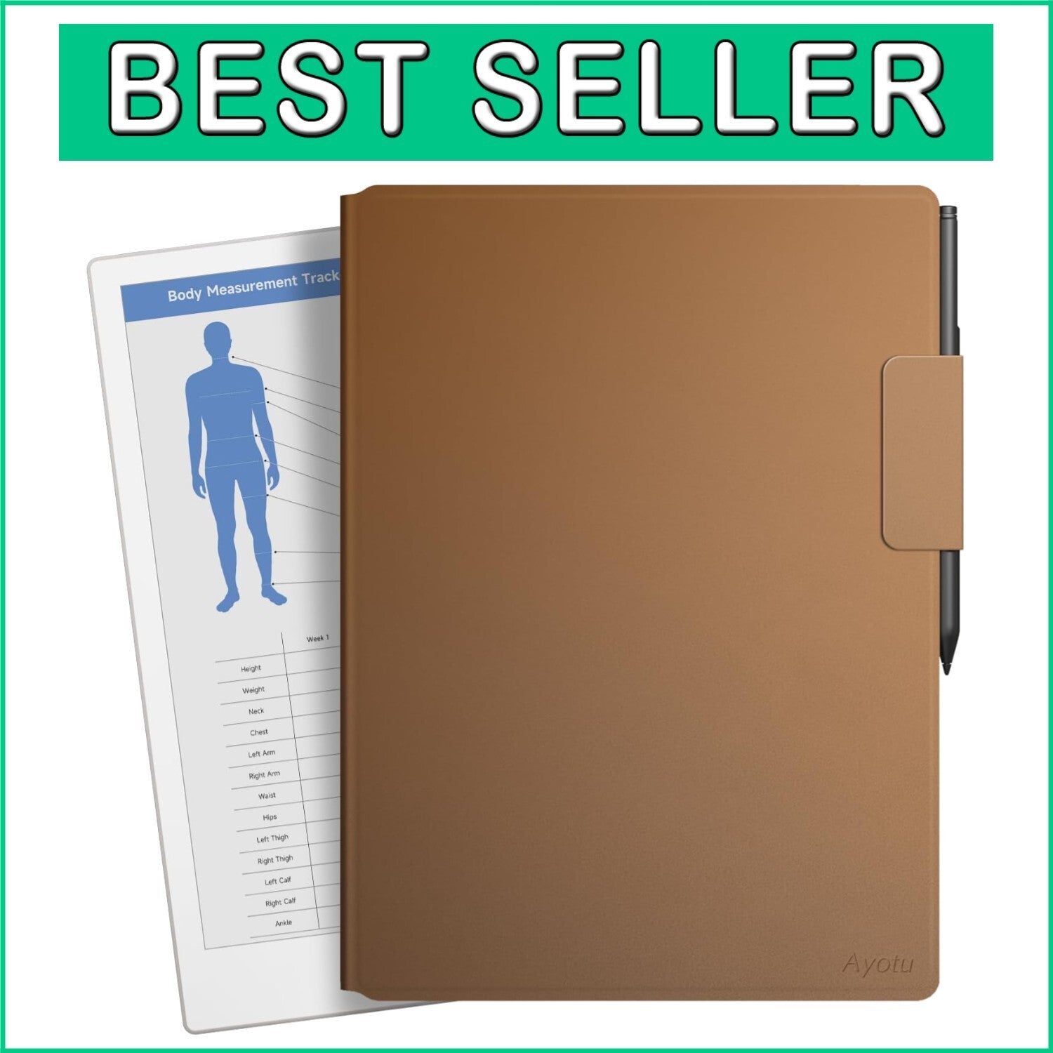 Elegant and Lightweight Magnetic Case for Remarkable Paper Pro - Brown Finish