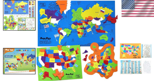 Educational Map Puzzle with Country-Shaped Pieces - Perfect Gift for Ages 5-13