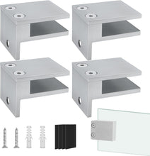 Load image into Gallery viewer, 4 Pack Heavy-Duty Stainless Steel Glass Railing Clamps for Safe Modern Fencing