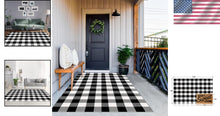 Load image into Gallery viewer, Durable Cotton Buffalo Plaid Doormat, 72x48 Inches - Water-Resistant &amp; Easy Care
